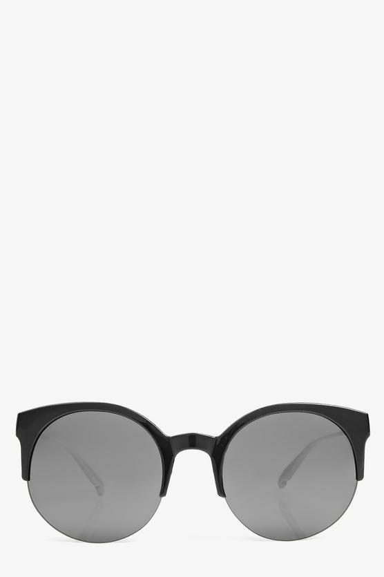 Lola Round Half Frame Round Sunglasses